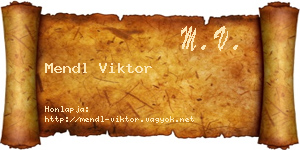 Mendl Viktor névjegykártya